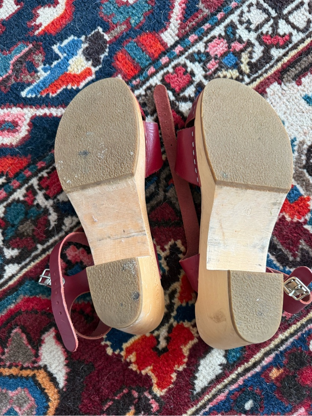 Swedish Hasbeens Leather Crossover Sandals - Picture 4 of 5